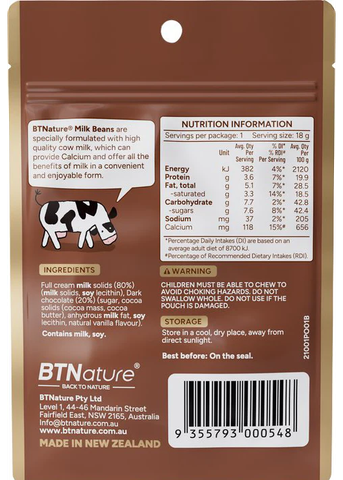 Viên sữa socola BTNature Milk Beans dark chocolate chips