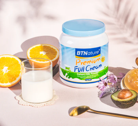 Sữa bột nguyên kem BTNature Premium Full Cream Instant Milk Powder 1kg 6 hộp/thùng