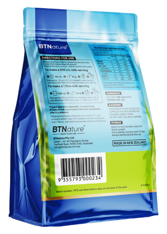 Sữa bột nguyên kem BTNature Premium Full Cream Instant Milk Powder 1kg 8 túi/thùng