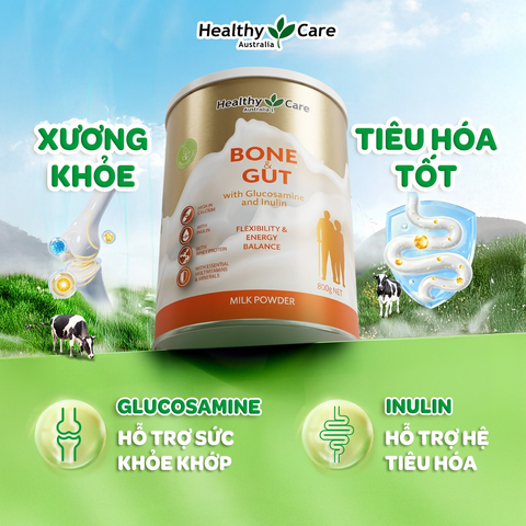 Thực phẩm bổ sung Healthy Care Bone & Gut with Glucosamine and Inulin ( 800g)