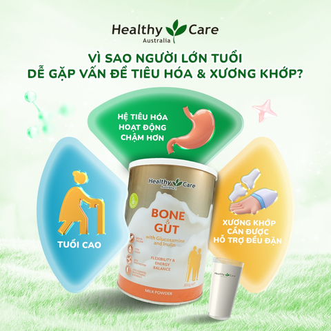 Thực phẩm bổ sung Healthy Care Bone & Gut with Glucosamine and Inulin ( 800g)