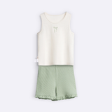 Set Ba Lỗ Bé Gái BéBé Co Giãn Linh Hoạt Thêu Nơ