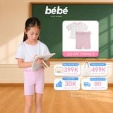 Set năng động Bé gái BéBé Áo thun icon và Quần biker có nơ