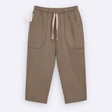 Set Bé trai BéBé Áo Polo viền trắng nâu và Quần dài thể thao
