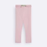 Quần Leggings BéBé Lai Bèo Đính Nơ Bé Gái Cotton Mềm