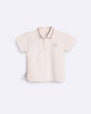 Set Bé trai BéBé Áo Polo viền trắng nâu và Quần dài thể thao