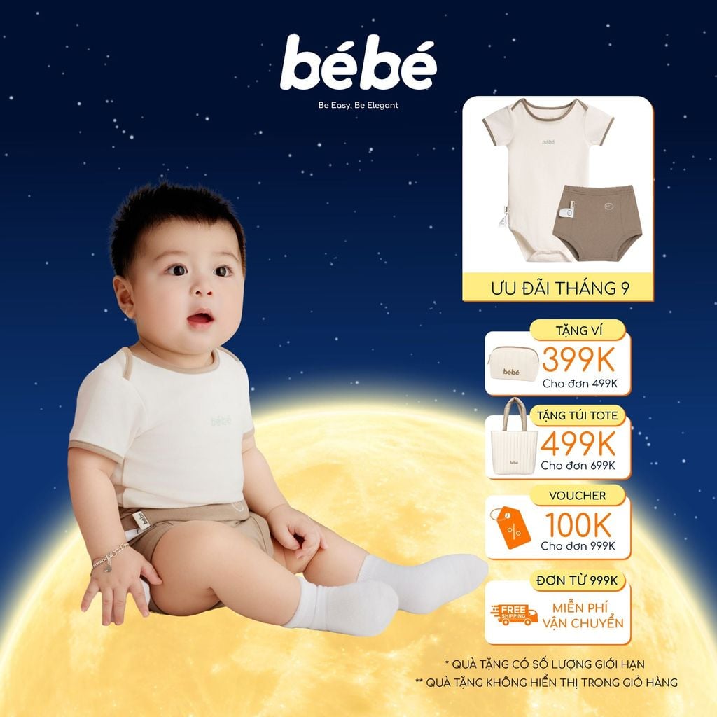 Set Bé trai BéBé Bodysuit và Quần phồng