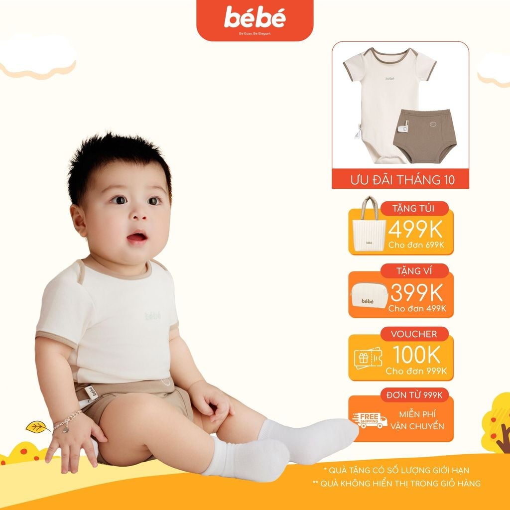 Set Bé trai BéBé Bodysuit và Quần phồng