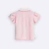 Áo Polo BéBé Cổ Viền Sò Bé Gái Thanh Lịch Dễ Thương
