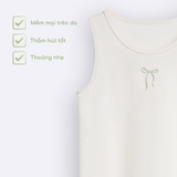 Set Ba Lỗ Bé Gái BéBé Co Giãn Linh Hoạt Thêu Nơ