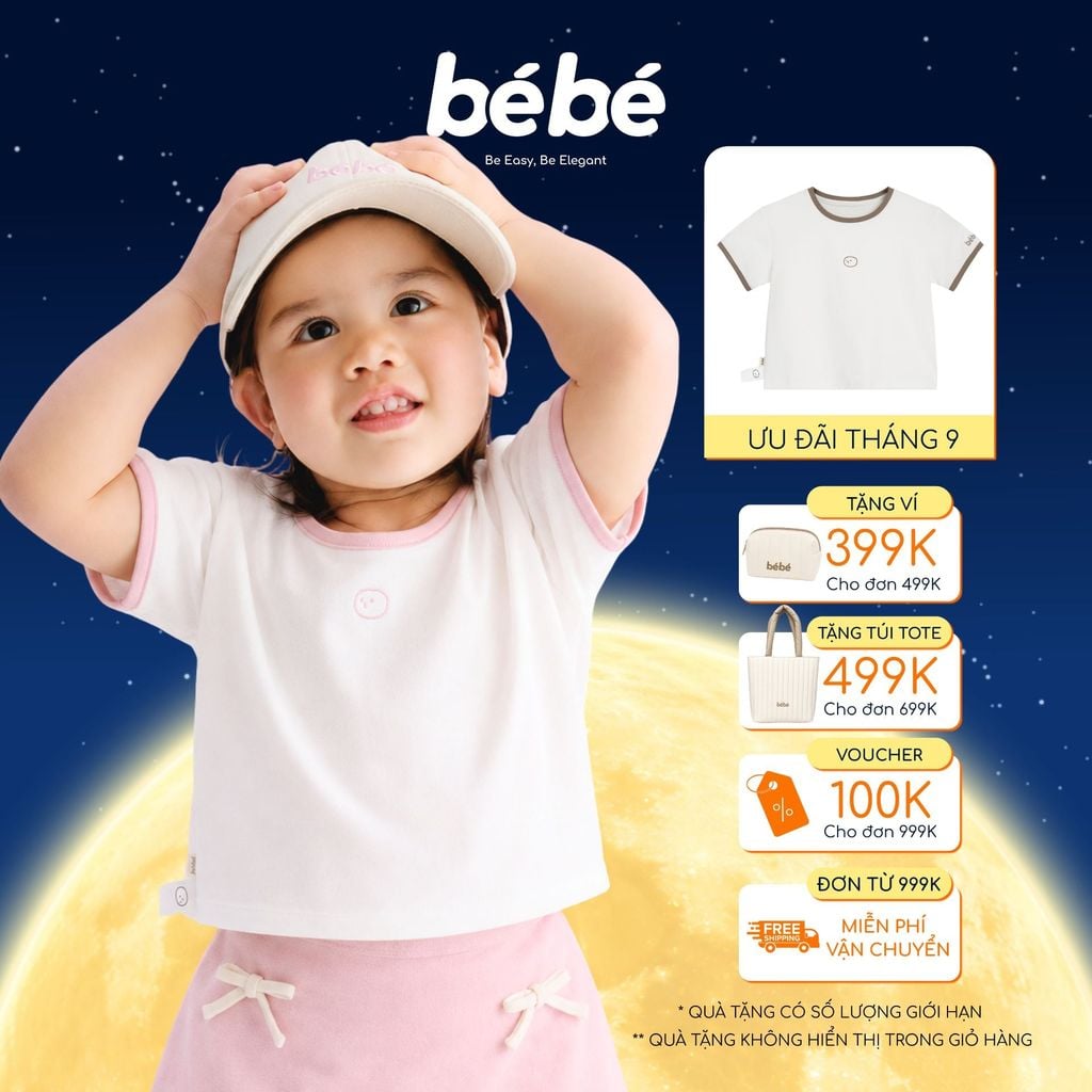 Áo Thun BéBé Logo Icon Bé Gái Cotton Cổ Tròn Mềm Mịn