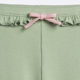 Quần Leggings BéBé Lai Bèo Đính Nơ Bé Gái Cotton Mềm
