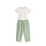Set bé trai BéBé Áo thun cổ tròn logo icon và Quần dài phong cách thể thao