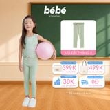 Quần Leggings BéBé Lai Bèo Đính Nơ Bé Gái Cotton Mềm