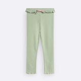 Quần Leggings BéBé Lai Bèo Đính Nơ Bé Gái Cotton Mềm