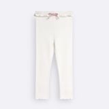 Quần Leggings BéBé Lai Bèo Đính Nơ Bé Gái Cotton Mềm