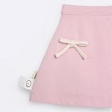 Set Váy hồng BéBé Áo Polo viền sò và Chân váy A đính nơ bé gái