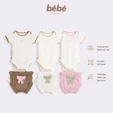 Set Bé gái BéBé Bodysuit và Quần phồng