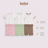Set năng động Bé gái BéBé Áo thun icon và Quần biker có nơ
