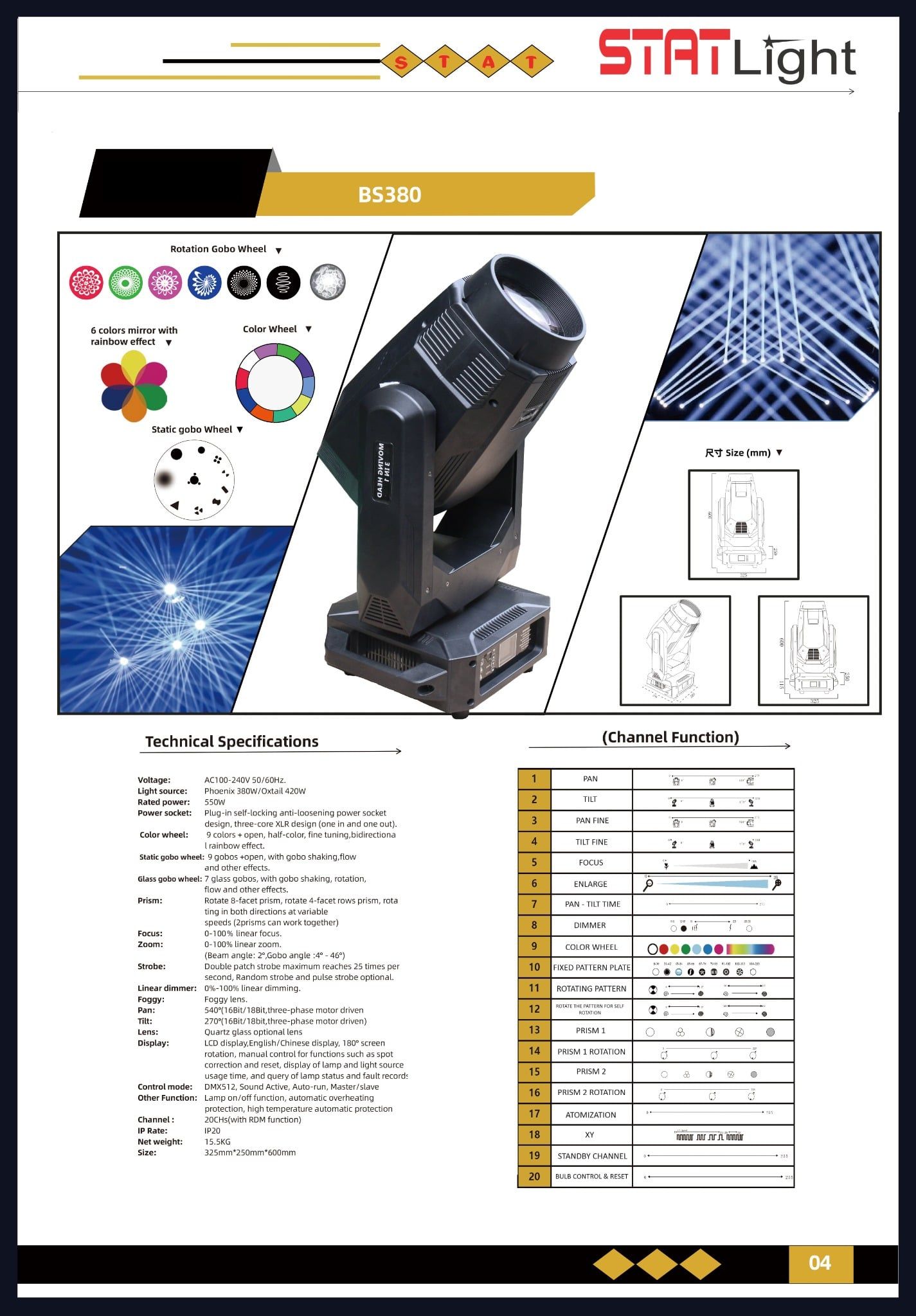  Moving Head Statlight BS380 