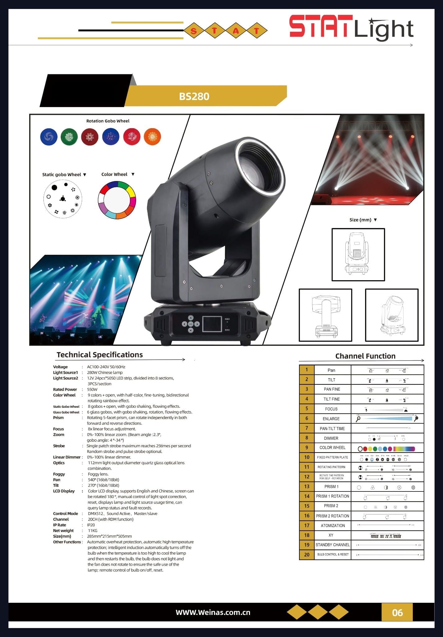  Moving Head Statlight BS280 