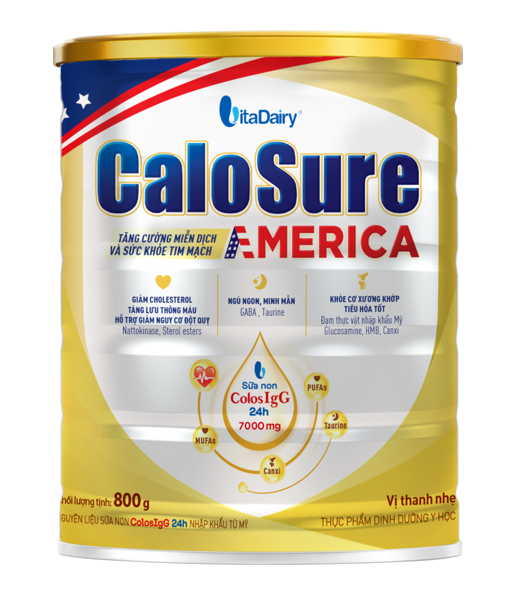  Sữa bột CaloSure America vị thanh nhẹ 800g 