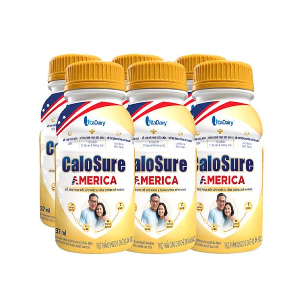  Lốc 06 chai Sữa bột pha sẵn Calosure America 237ml - Quà tặng không bán 
