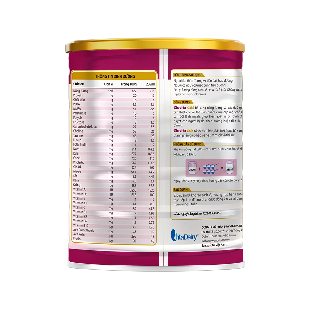  Sữa bột Gluvita Gold 900g 