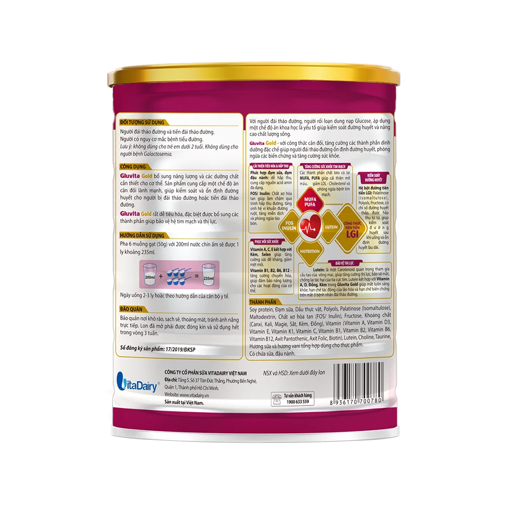  Sữa bột Gluvita Gold 900g 