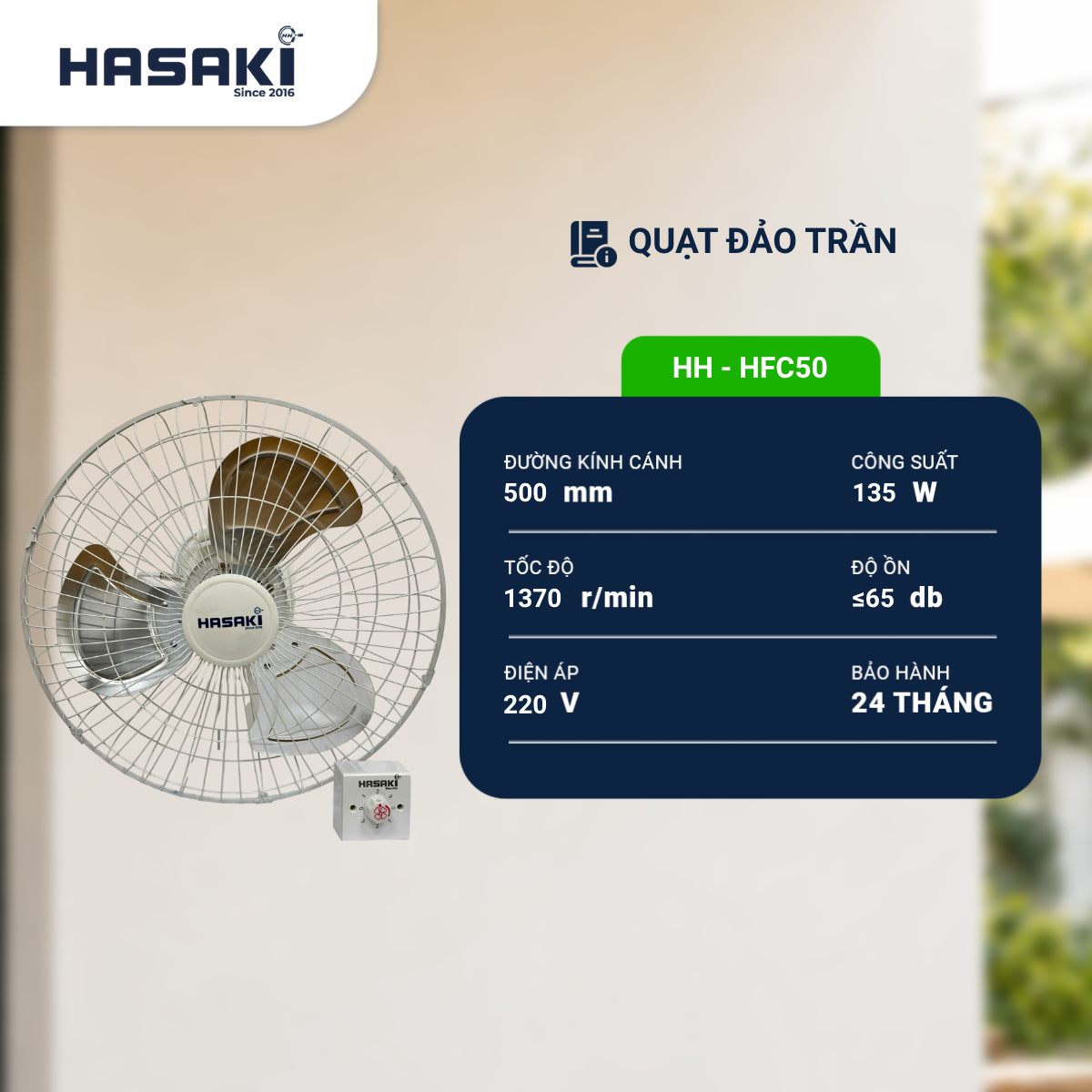  Quạt Đảo Trần Bán Công Nghiệp HH-HFC50 