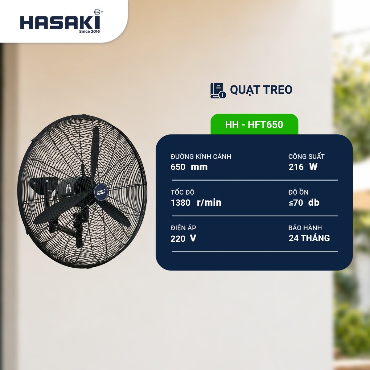  Quạt Treo Công Nghiệp HH-HFT650 