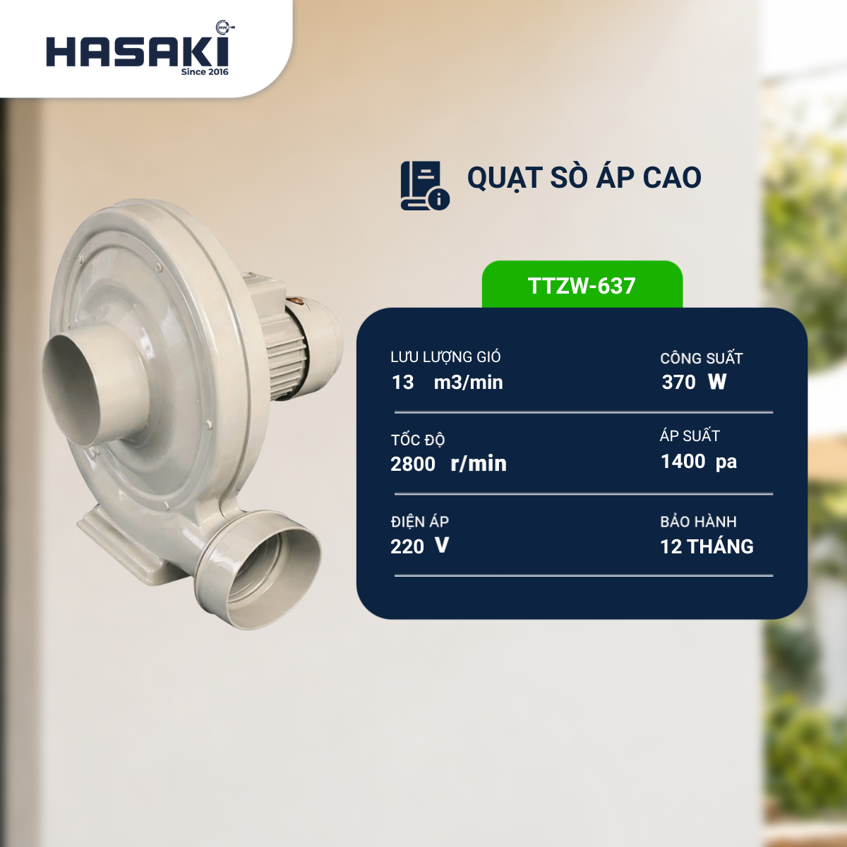  Quạt Sò Áp Cao TTZW-637-220V 