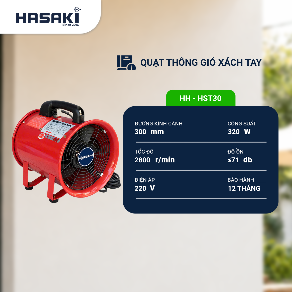  Quạt Hút Xách Tay HH-HST30 