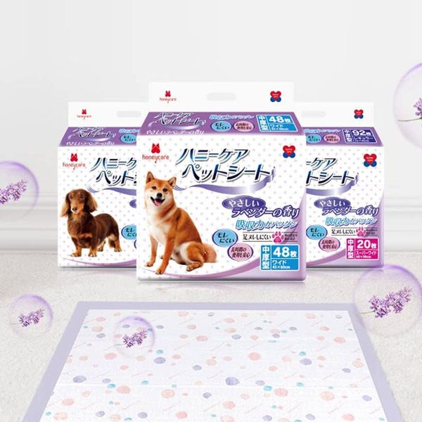 DoggyMan Honey Care Tấm Lót Vệ Sinh Dành Cho Thú Cưng Deluxe - Hương Lavender Size M 46pcs