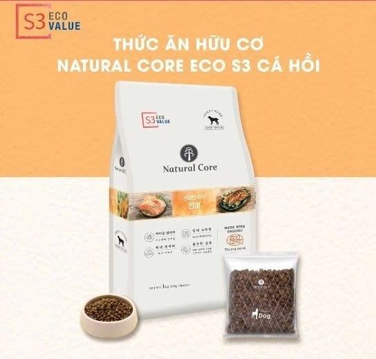 Natural Core S3 Hạt Hữu Cơ Cho Chó-Vị Cá Hồi-1kg/6kg