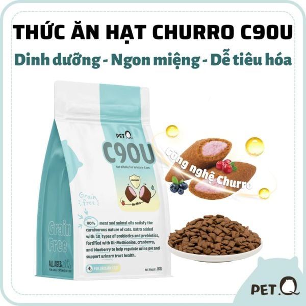 PetQ - Thức ăn hạt cho mèo Churro C90U (50g/1kg)