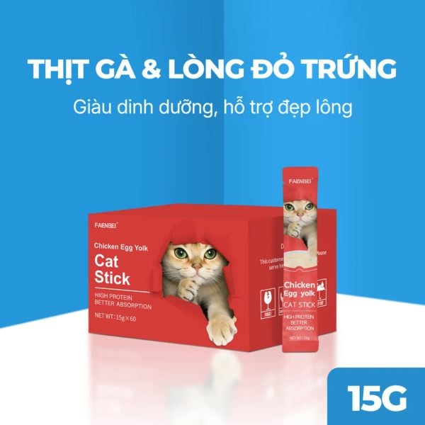 Faenbei Súp thưởng dòng kinh điển cho mèo Que 15g