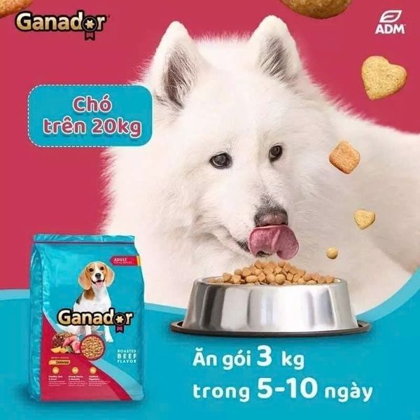 Thức Ăn Hạt Cho Chó Trưởng Thành Ganador Adult-Vị Bò Nướng-3kg/10kg/20kg