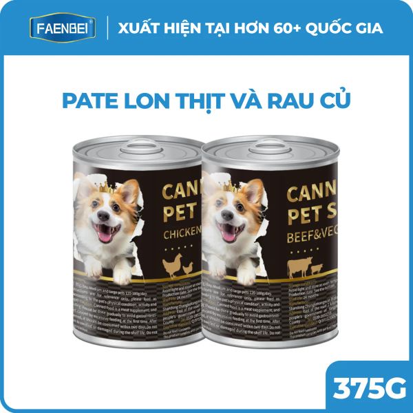 Faenbei Pate Chó Lon Thịt Và Rau Củ 375g