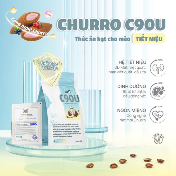 PetQ - Thức ăn hạt cho mèo Churro C90U (50g/1kg)