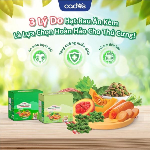 CaDo's Hạt Rau Củ Ăn Kèm-Vị Bò Nướng Phô Mai Cho Chó