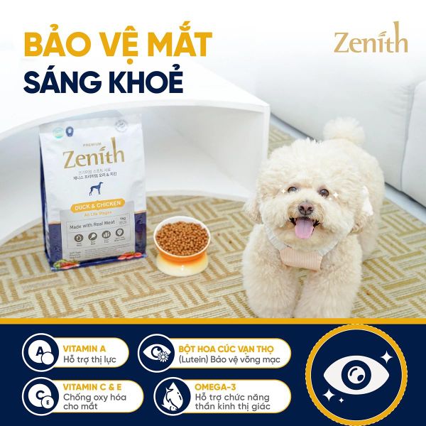 Thức Ăn Hạt Mềm Cho Chó Trưởng Thành - Zenith Premium  - Vị Vịt&Gà  - 1kg
