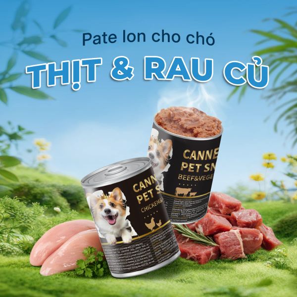 Faenbei Pate Chó Lon Thịt Và Rau Củ 375g