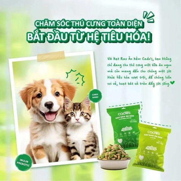 CaDo's Hạt Rau Củ Ăn Kèm-Vị Cá Hồi Cho Mèo