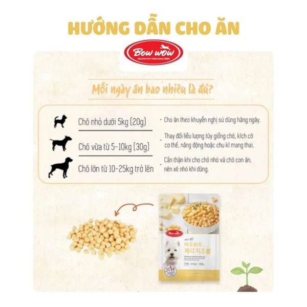 BOWWOW Cheddar Cheese Ball - Phô Mai Viên Cho Chó 100g