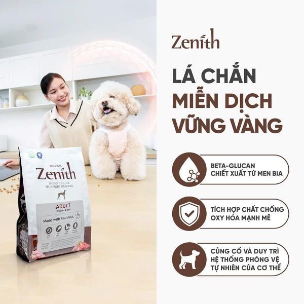 ZENITH ORIGINAL-Hạt Mềm Cho Chó Trưởng Thành-Vị Gà & Bò-1.2kg