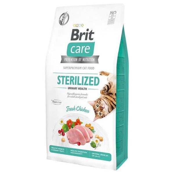Brit Care Cat Sterilized Urinary Health – Hạt khô hỗ trợ tiết niệu cho mèo triệt sản (Chicken) 400g/2kg