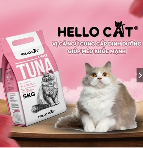 Thức Ăn Hạt Cho Mèo Trưởng Thành Hello Cat -Vị Cá Ngừ - Bao 5kg
