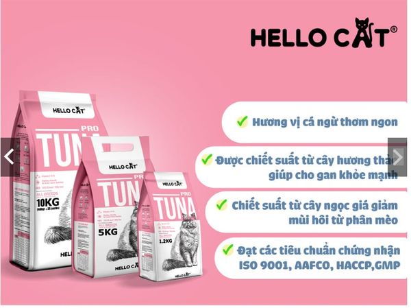 Hello Cat-Hạt Cho Mèo Trưởng Thành-Vị Cá Ngừ - Bao 5kg