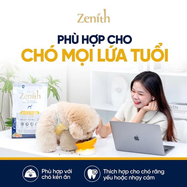 Thức Ăn Hạt Mềm Cho Chó Trưởng Thành - Zenith Premium  - Vị Vịt&Gà  - 1kg